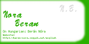 nora beran business card