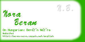 nora beran business card